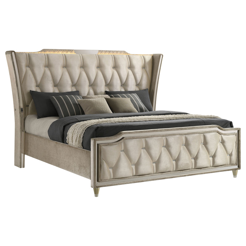 Lorient Wingback Bed with LED Lighting
