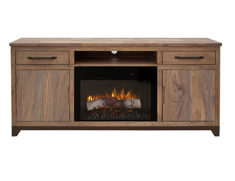 Natural Parota 70" Electric Fireplace
