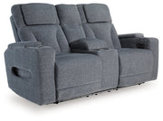 Studio Cave Power Reclining Loveseat with Console - Barb City Furniture (Dekalb, IL)