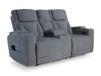 Studio Cave Power Reclining Loveseat with Console - Barb City Furniture (Dekalb, IL)