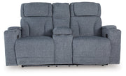 Studio Cave Power Reclining Loveseat with Console - Barb City Furniture (Dekalb, IL)