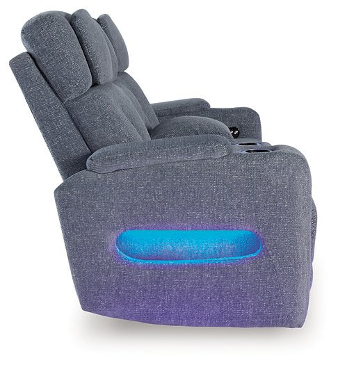 Studio Cave Power Reclining Loveseat with Console - Barb City Furniture (Dekalb, IL)