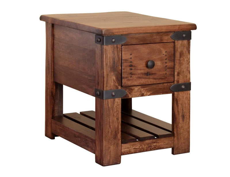 Parota Chair Side Table w/1 drawer