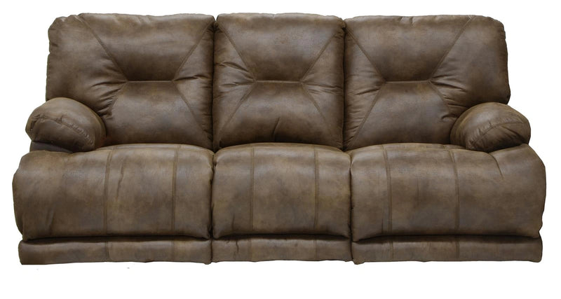 Catnapper Voyager Lay Flat Reclining Sofa with Drop Down Table in Elk