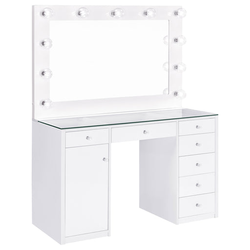 Acena Makeup Vanity Table with LED Mirror - Barb City Furniture (Dekalb, IL)