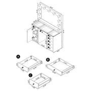 Acena Makeup Vanity Table with LED Mirror - Barb City Furniture (Dekalb, IL)