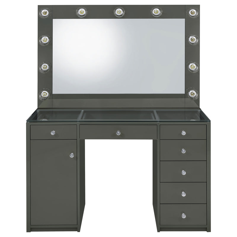 Acena Makeup Vanity Table with LED Mirror - Barb City Furniture (Dekalb, IL)