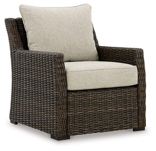 Brook Ranch Outdoor Lounge Chair with Cushion - Barb City Furniture (Dekalb, IL)