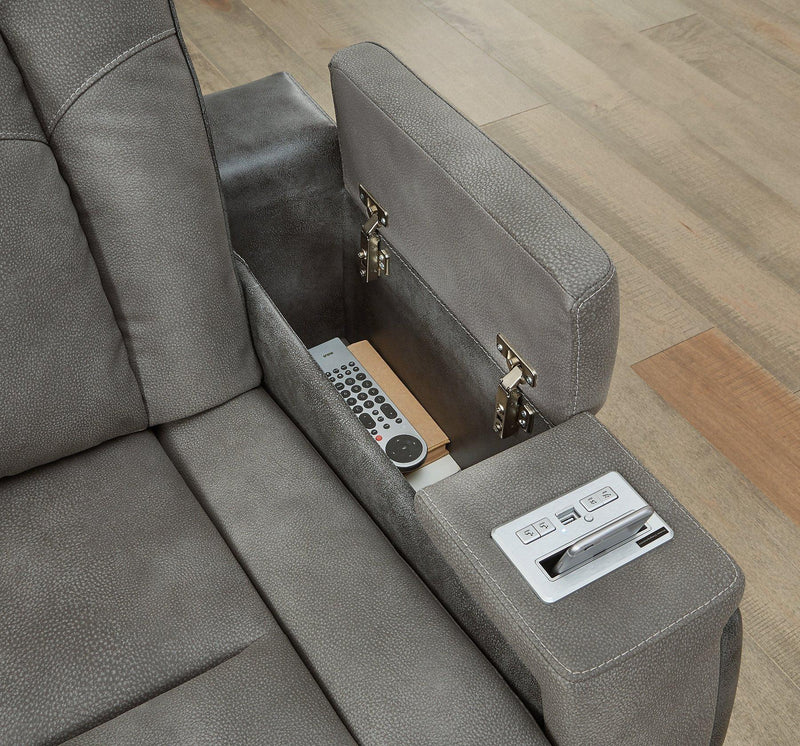 Next-Gen DuraPella Power Reclining Loveseat with Console - Barb City Furniture (Dekalb, IL)