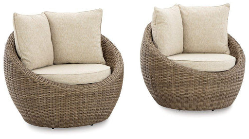 Danson Swivel Lounge with Cushion (Set of 2) - Barb City Furniture (Dekalb, IL)
