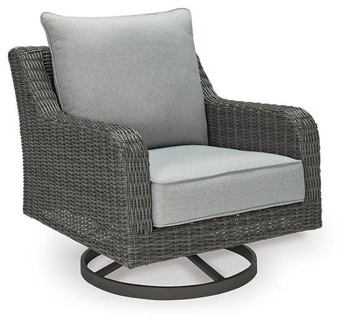 Elite Park Outdoor Swivel Lounge with Cushion - Barb City Furniture (Dekalb, IL)