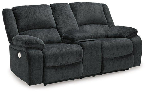 Draycoll Power Reclining Loveseat with Console - Barb City Furniture (Dekalb, IL)