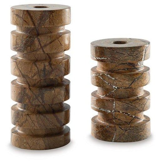 Emsleyfield Candle Holder Set (Set of 2) - Barb City Furniture (Dekalb, IL)