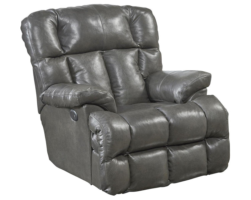 Catnapper Victor Power Lay Flat Chaise Recliner in Steel