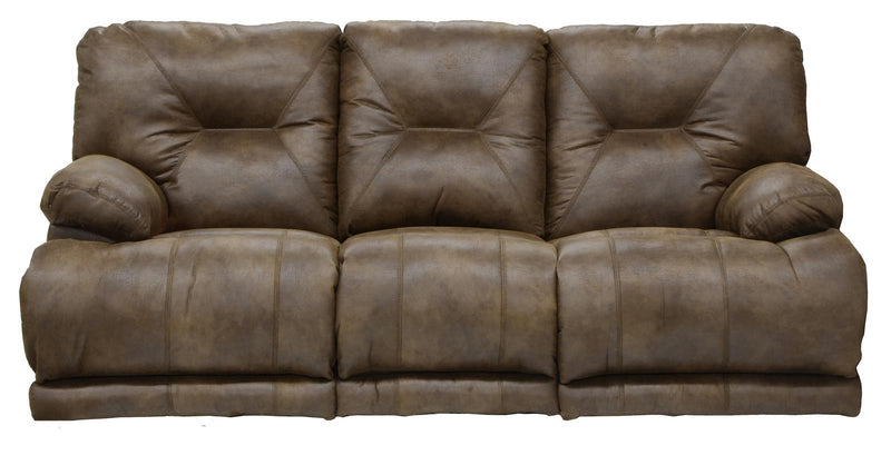 Catnapper Voyager Power Lay Flat Reclining Sofa with Drop Down Table in Elk