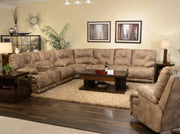Catnapper Voyager Power Lay Flat Reclining Console Loveseat in Brandy - Barb City Furniture (Dekalb, IL)