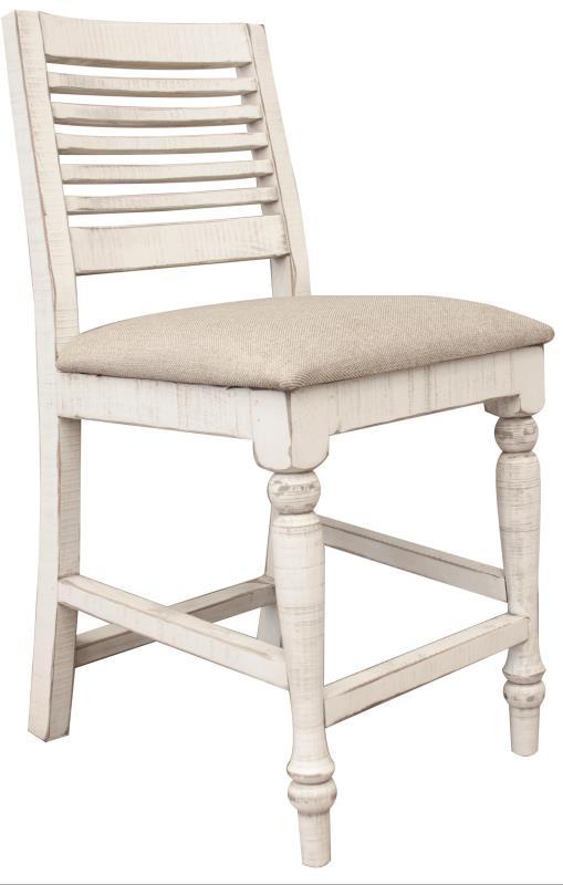 Stone 24" Barstool w/ Turned Legs and Fabric Seat**