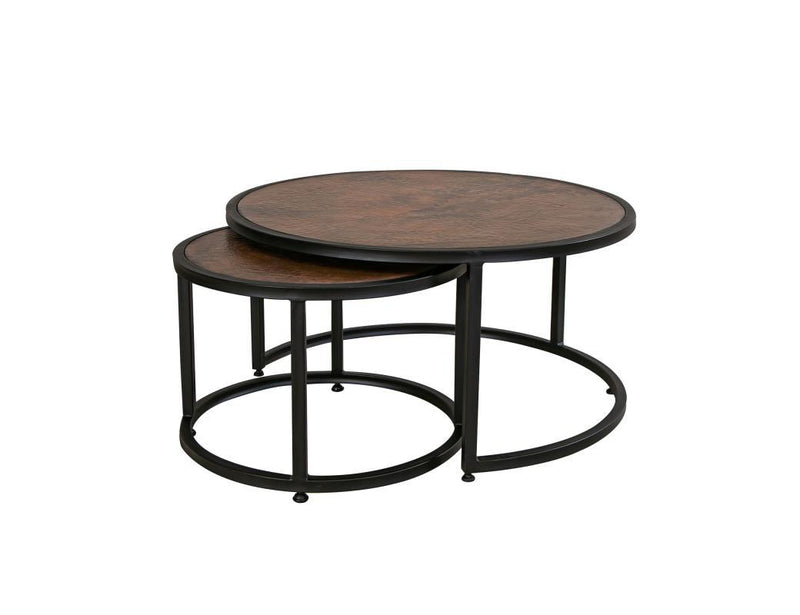 Blackburn Set w/ 2 Cocktail Tables, w/ Copper Top and Iron Base