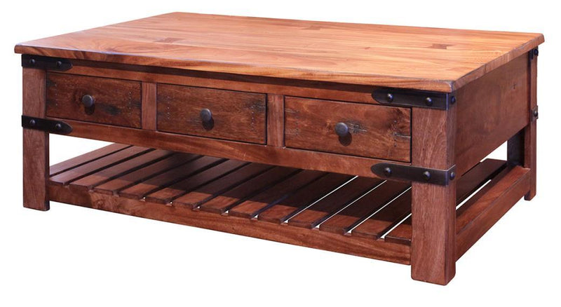 Parota Cocktail Table w/6 Drawers