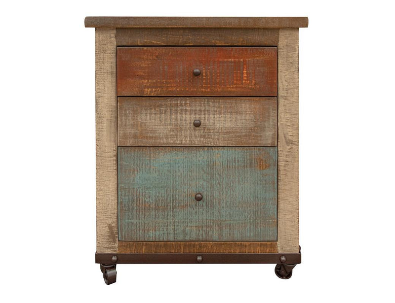 Antique Multicolor 3 Drawers File (Fits Letter and Legal Size)