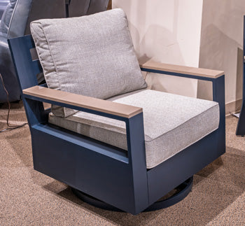 East Beach Outdoor Swivel Glider Chair with Cushion - Barb City Furniture (Dekalb, IL)