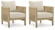 Spooners Cove Outdoor Lounge Chair with Cushion (Set of 2) - Barb City Furniture (Dekalb, IL)