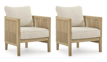 Spooners Cove Outdoor Lounge Chair with Cushion (Set of 2) - Barb City Furniture (Dekalb, IL)