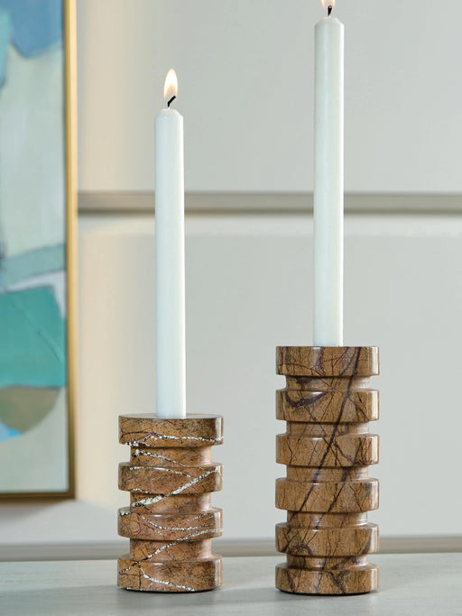 Emsleyfield Candle Holder Set (Set of 2) - Barb City Furniture (Dekalb, IL)