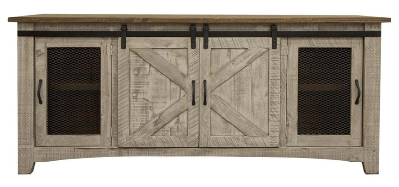 Pueblo Gray 4 Doors, 80" TV Stand